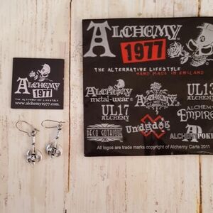 Alchemy 1977 double axe Earrings Jewelry #E5 gothic halloween biker
